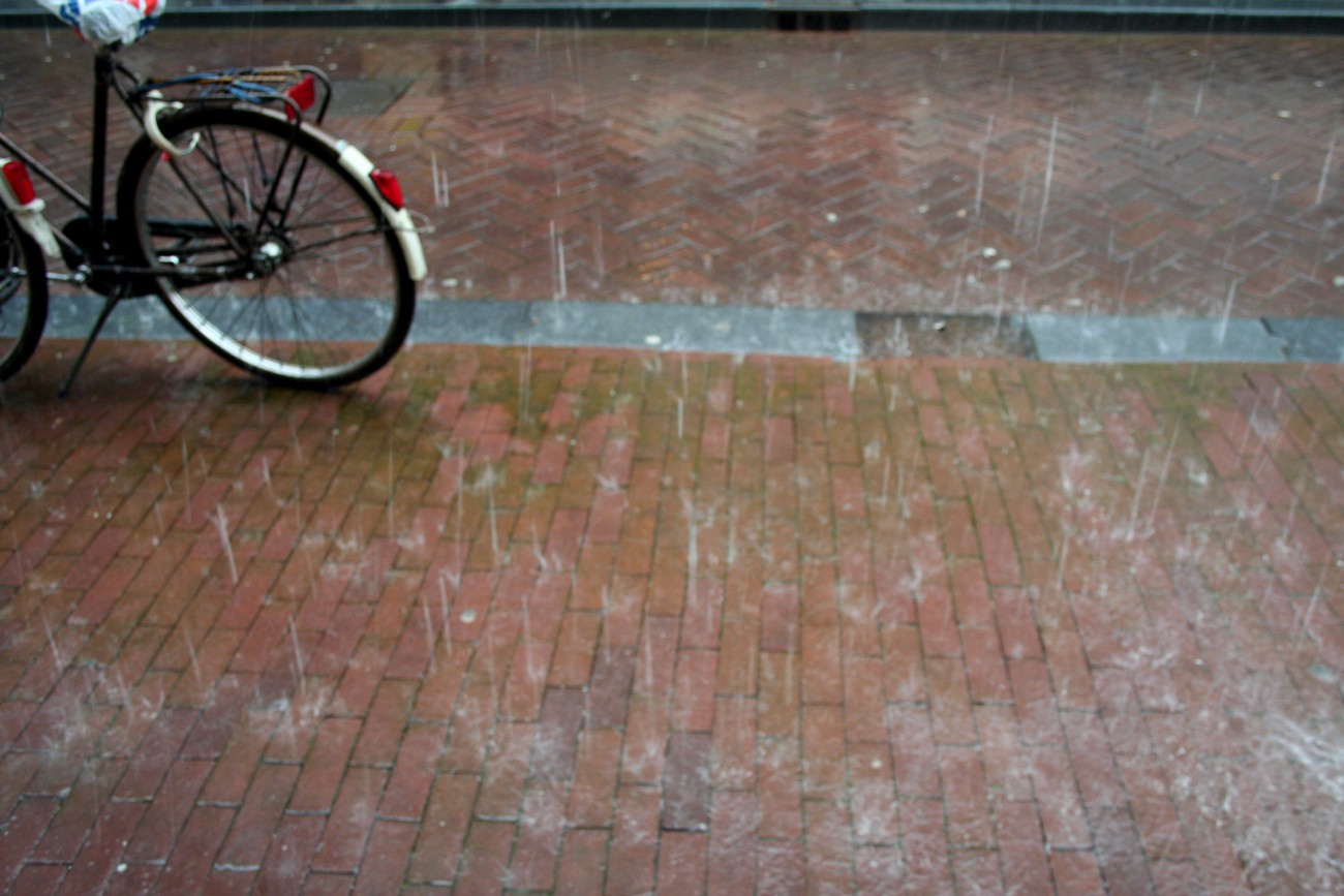 Amsterdam rain bike