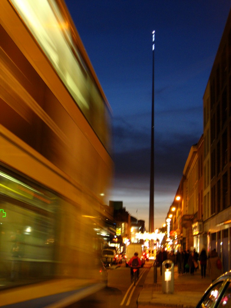 Blurry Dublin bus