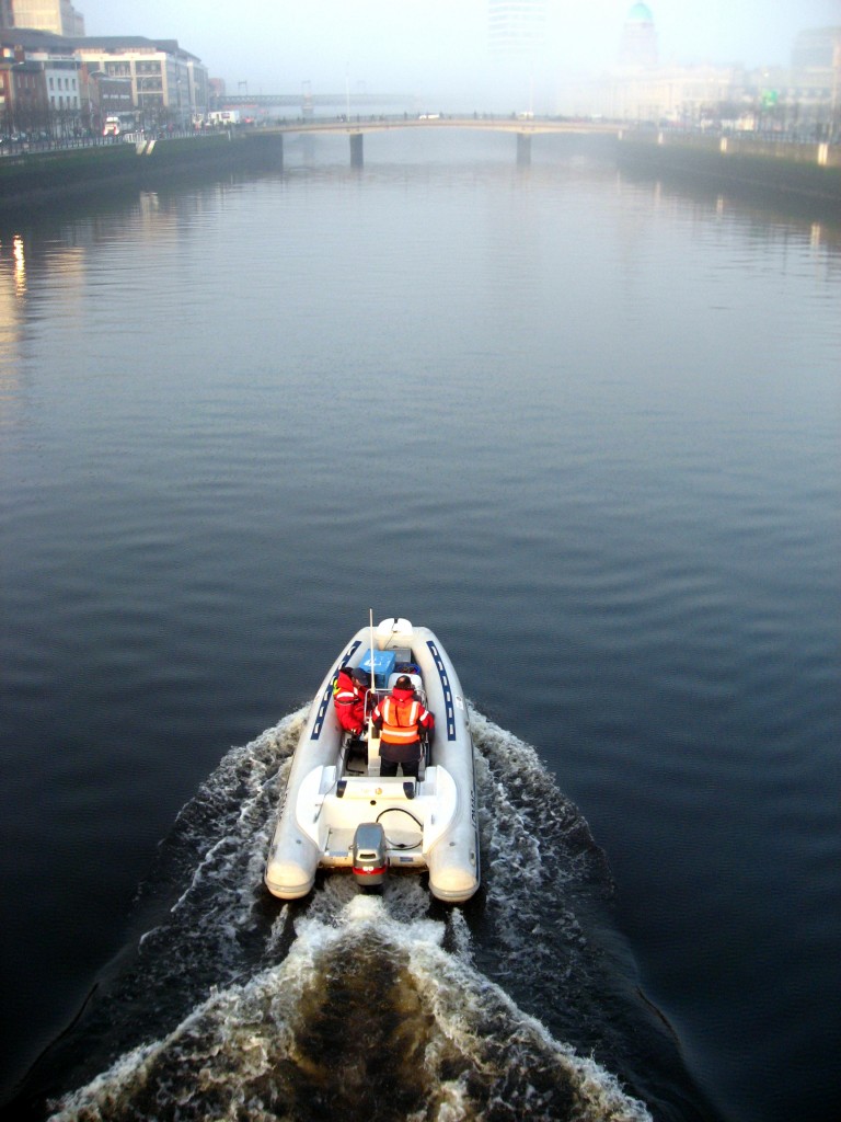 Liffey foggy boat